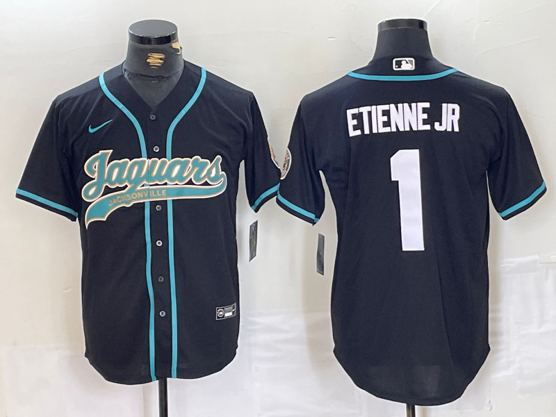 Men's Jacksonville Jaguars Travis Etienne Jr #1 Black Jersey